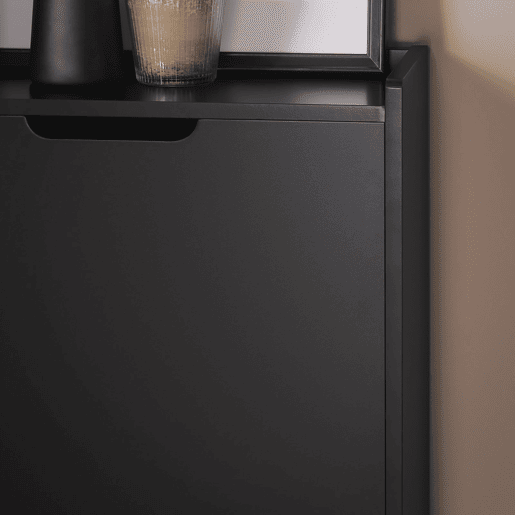 SoBuy FSR151-SCH Sapateira estreita com 2 abas Preto