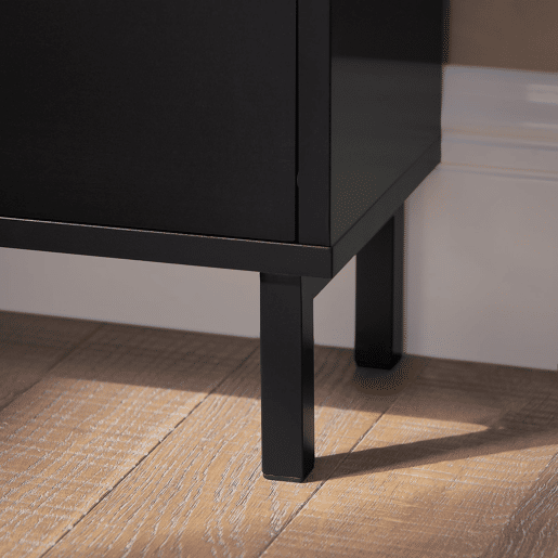 SoBuy FSR151-SCH Sapateira estreita com 2 abas Preto