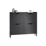 SoBuy FSR100-SCH Sapateira estreita com 4 abas Preto
