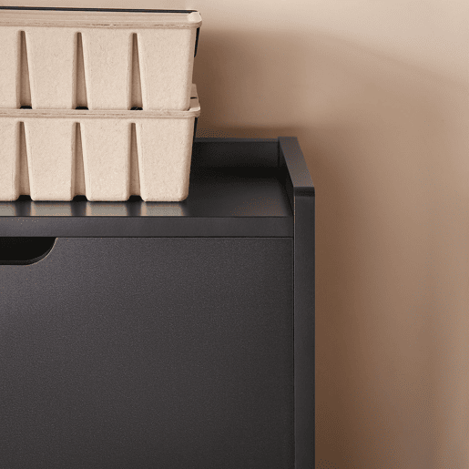 SoBuy FSR100-SCH Sapateira estreita com 4 abas Preto