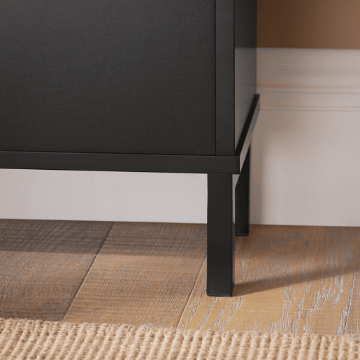 SoBuy FSR100-SCH Sapateira estreita com 4 abas Preto