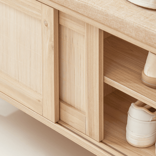 SoBuy FSR163-N Banco para arrumação de sapatos com 2 portas e 2 prateleiras