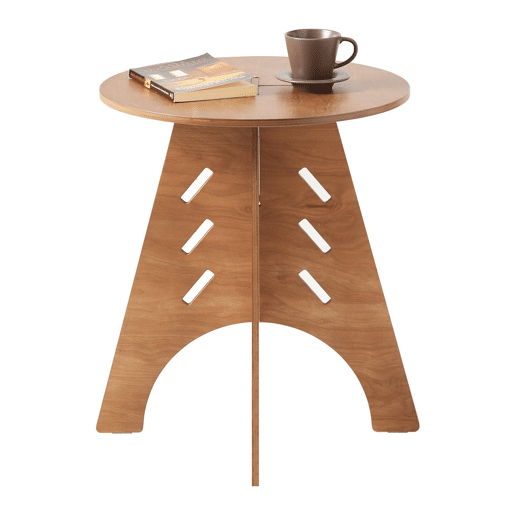 SoBuy HFBT01-BR Mesa de apoio com juntas em espinha de peixe castanho
