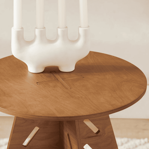 SoBuy HFBT01-BR Mesa de apoio com juntas em espinha de peixe castanho