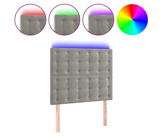 Cabecero con luces LED terciopelo 90