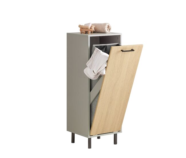 Sobuy cesto para ropa sucia con 1 cest gris y madera bzr132-ng