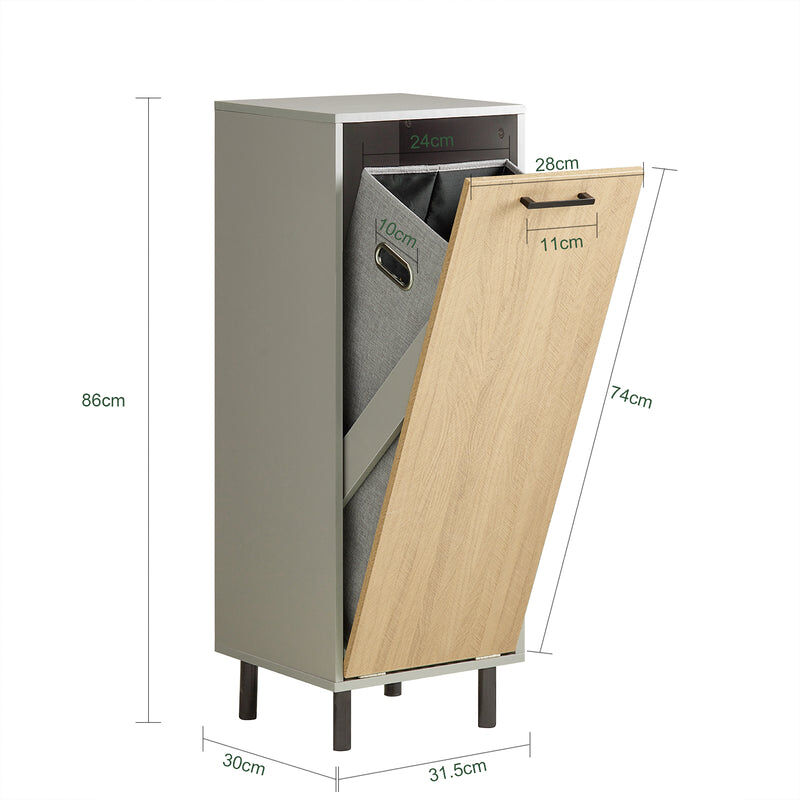 Cesto Para Ropa Sucia SoBuy BZR132-NG: Armario Multifuncional Con 1 Cesto Extraíble Y Encimera. Gris, 31.5x30x86 Cm. Organiza Tu Baño O Lavandería. Fijación A Pared.