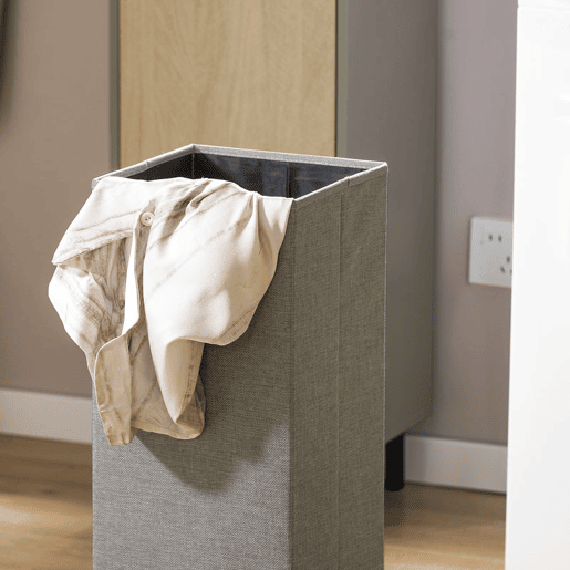 SoBuy Cesto para roupa suja com 1 cesto Cinzento e de madeira BZR132-NG