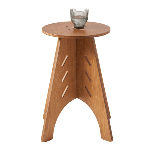 SoBuy HFBT01-K-BR Mesa de apoio pequena com juntas em espinha de peixe castanhas