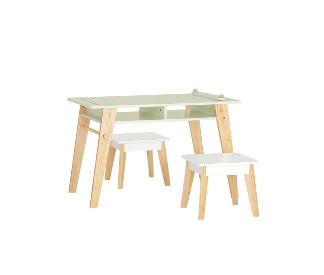 Sobuy kmb92-gr juego de mesa y 2 taburetes infantiles verde