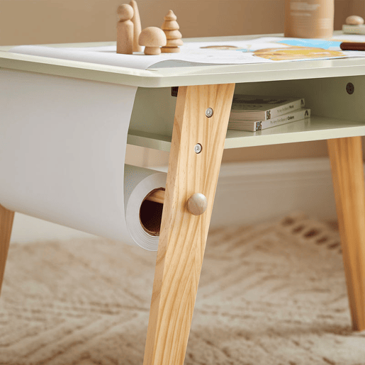 SoBuy KMB92-GR Conjunto de mesa e 2 bancos para crianças Verde