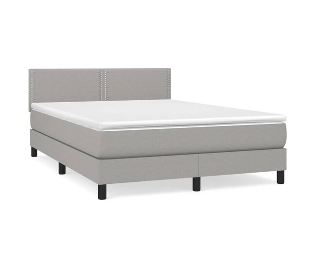 Cama box spring con colchón tela - Liso con clavos 140x190
