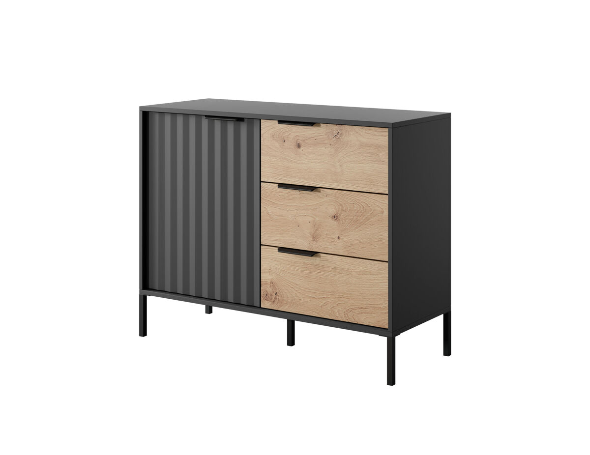 COMODA RAVE 104 Negro/ Madera