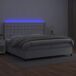 Cama box spring colchón y LED cuero sintético - Botones 200x200 Cama box spring colchón y LED cuero sintético - Botones 200x200 Blanco