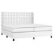 Cama box spring colchón y LED cuero sintético - Botones 200x200 Cama box spring colchón y LED cuero sintético - Botones 200x200 Blanco