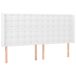 Cama box spring colchón y LED cuero sintético - Botones 200x200 Cama box spring colchón y LED cuero sintético - Botones 200x200 Blanco