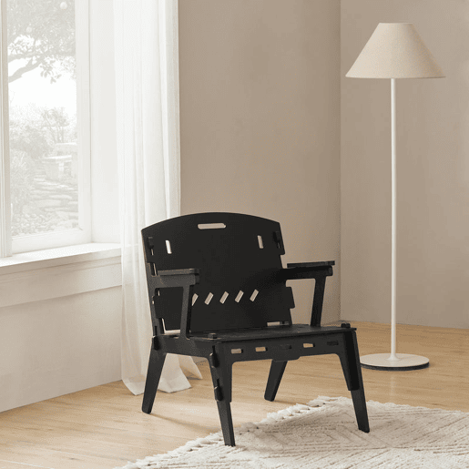 SoBuy HFST02-SCH Cadeira de Balanço Cadeira de Jantar com Encosto Preto
