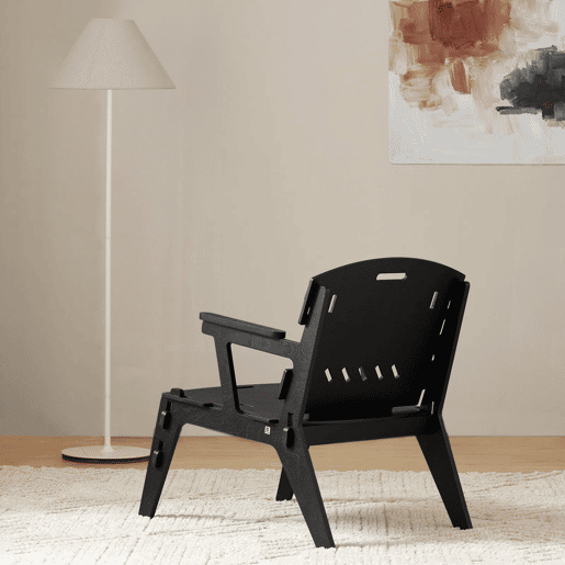 SoBuy HFST02-SCH Cadeira de Balanço Cadeira de Jantar com Encosto Preto