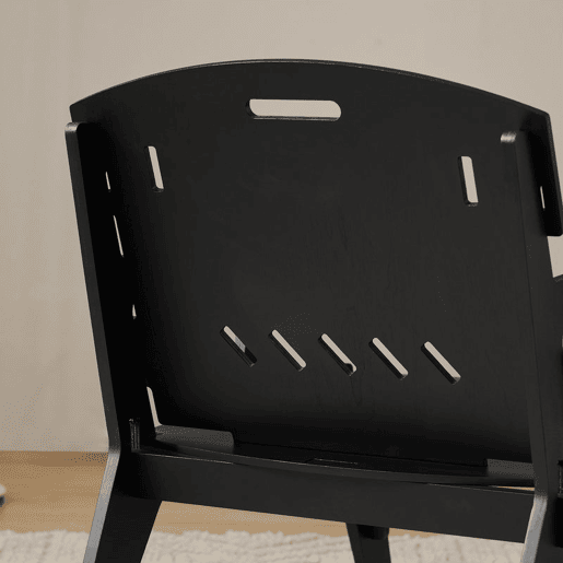 SoBuy HFST02-SCH Cadeira de Balanço Cadeira de Jantar com Encosto Preto