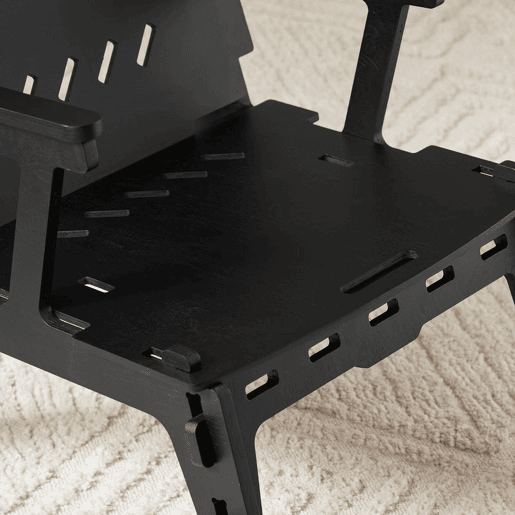 SoBuy HFST02-SCH Cadeira de Balanço Cadeira de Jantar com Encosto Preto