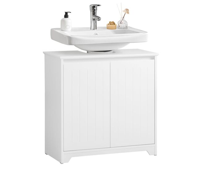 Sobuy bzr108-ii-w mueble para debajo del lavabo con 2 puertas