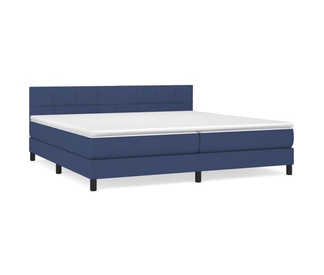 Cama box spring con colchón tela - Bloques con cuadros 200x200
