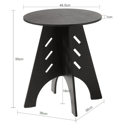 SoBuy HFBT01-SCH Mesa de apoio com juntas em espinha de peixe pretas SoBuy HFBT01-SCH Mesa de apoio com juntas em espinha de peixe pretas