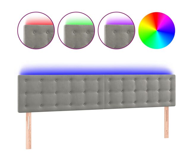 Cabecero con LED de terciopelo 180