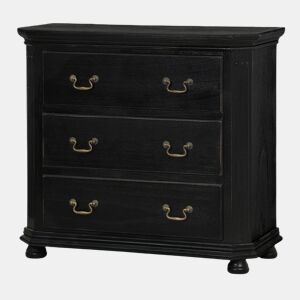 CESENA cómoda, de cor preta, estilo Basic, com 84x93x39 cm e 3 gavetas