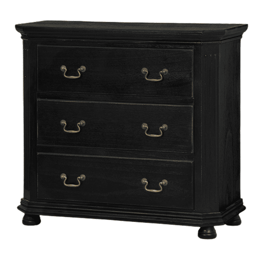 CESENA cómoda, de cor preta, estilo Basic, com 84x93x39 cm e 3 gavetas
