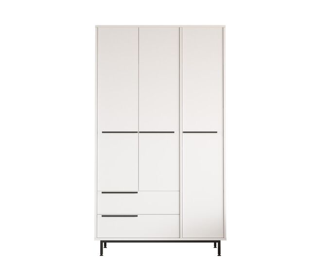Armarios ocean, estilo moderno, medidas 196x112x55 cm, con 3 puertas y 2 cajones y 6 estantes