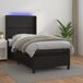 Cama box spring y colchón LED cuero sintético - Liso con clavos 90x190 Cama box spring y colchón LED cuero sintético - Liso con clavos 90x190 Negro
