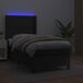 Cama box spring y colchón LED cuero sintético - Liso con clavos 90x190 Cama box spring y colchón LED cuero sintético - Liso con clavos 90x190 Negro
