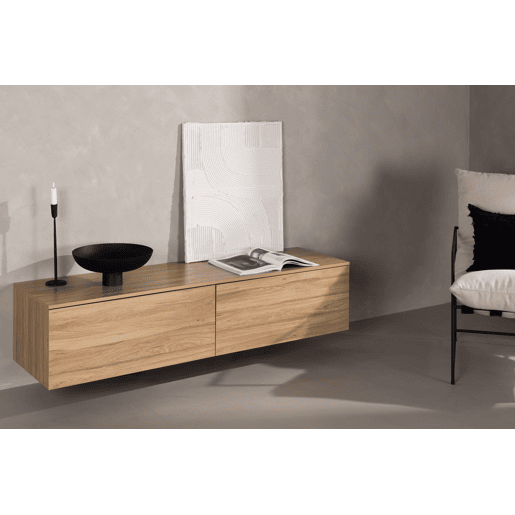 Cómoda FRIHAMN em madeira natural com um estilo moderno, com 35x160x45 cm e 2 gavetas
