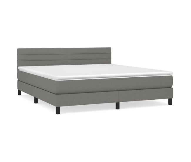 Cama box spring con colchón tela - Rayas horizontales 160x200