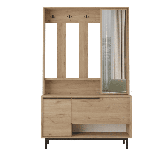 Roupeiros OCEAN, num estilo moderno, medindo 178x112x36 cm, com 2 portas e 4 prateleiras