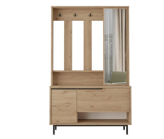 Armario ocean, de estilo moderno, medidas 178x112x36 cm, con 2 puertas y 4 estantes.