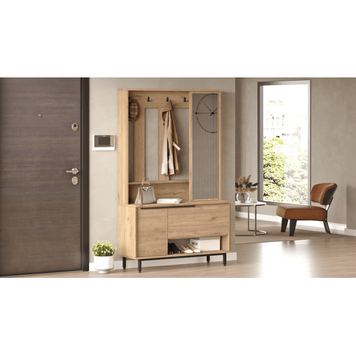Roupeiros OCEAN, num estilo moderno, medindo 178x112x36 cm, com 2 portas e 4 prateleiras