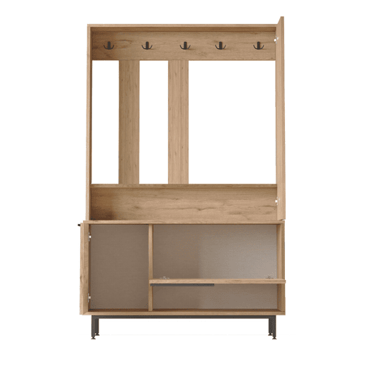 Roupeiros OCEAN, num estilo moderno, medindo 178x112x36 cm, com 2 portas e 4 prateleiras