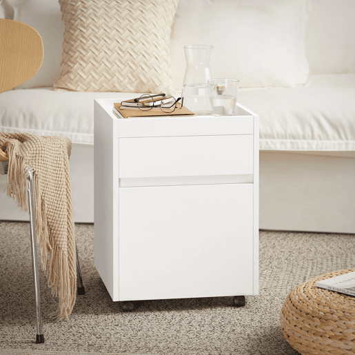 SoBuy FBT121-W Armário de arquivo para escritório em casa com 2 gavetas
