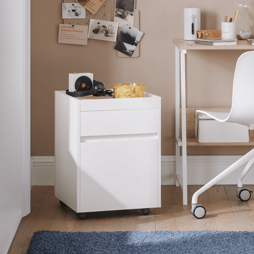 SoBuy FBT121-W Armário de arquivo para escritório em casa com 2 gavetas