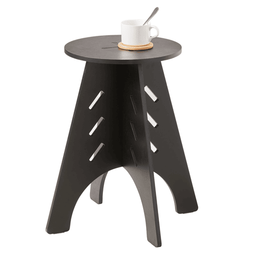 SoBuy HFBT01-K-SCH Mesa de apoio com juntas em espinha de peixe Preto