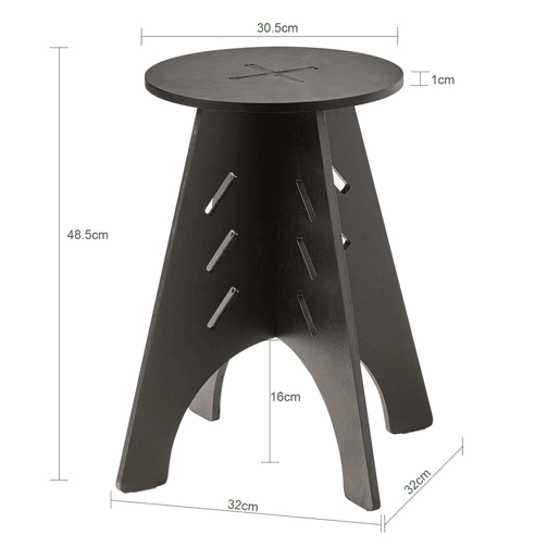 SoBuy HFBT01-K-SCH Mesa de apoio com juntas em espinha de peixe Preto