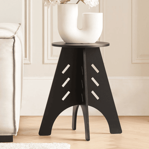 SoBuy HFBT01-K-SCH Mesa de apoio com juntas em espinha de peixe Preto