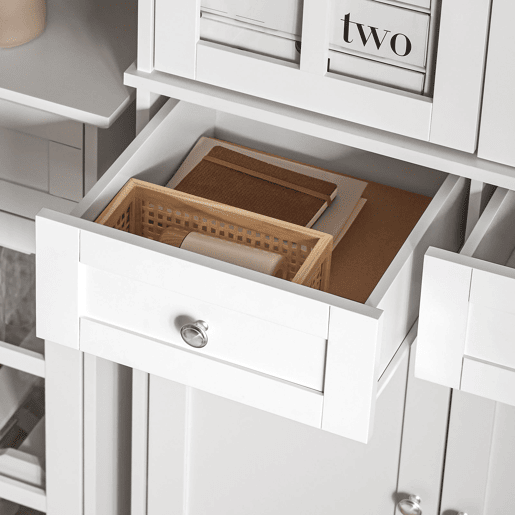 SoBuy FSB76-W Aparador alto com 4 portas e 2 gavetas