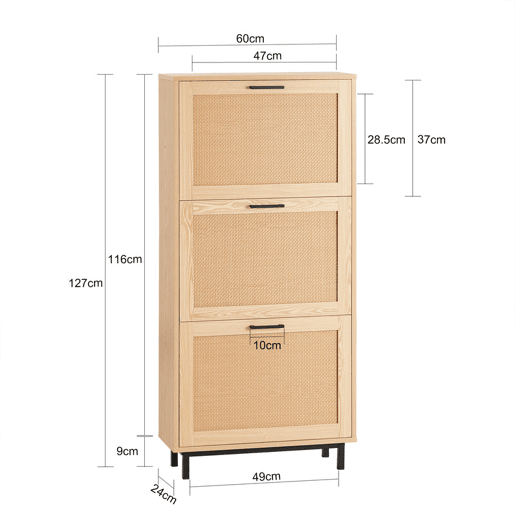 SoBuy Organizador de sapatos estreito com 3 abas FSR155-N