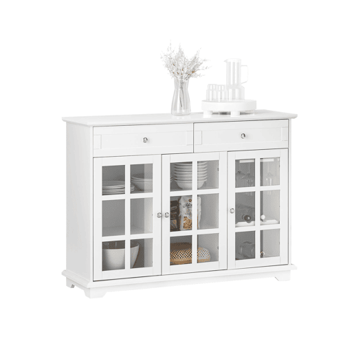 SoBuy FSB77-W Aparador de cozinha com 3 portas e 2 gavetas