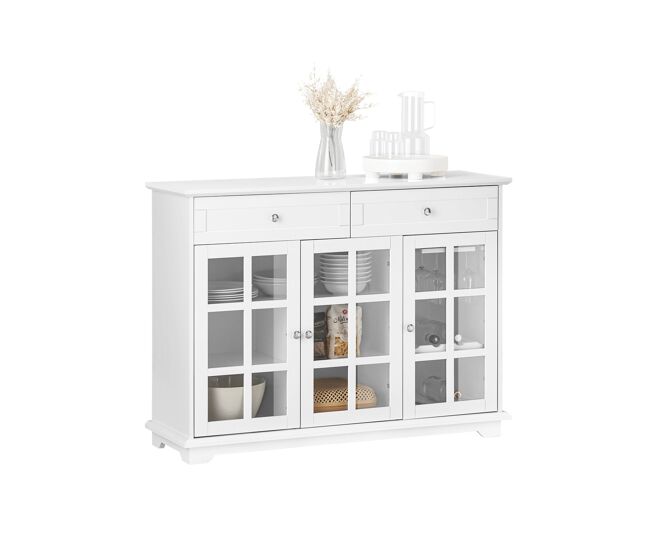 Sobuy fsb77-w aparador cocina con 3 puertas y 2 cajones