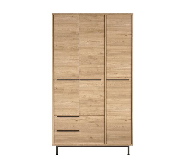 Armarios ocean, estilo moderno, medidas 196x112x55 cm, con 3 puertas y 2 cajones y 6 estantes