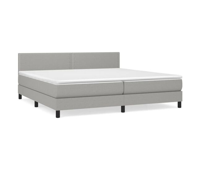 Cama box spring con colchón tela - Liso con clavos 200x200